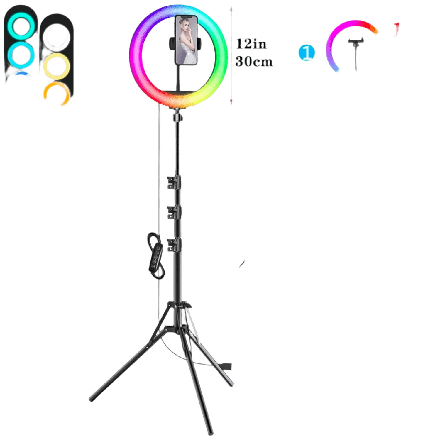 Selfie Ring Light RGB Tripod Phone Stand Holder - TKINGS