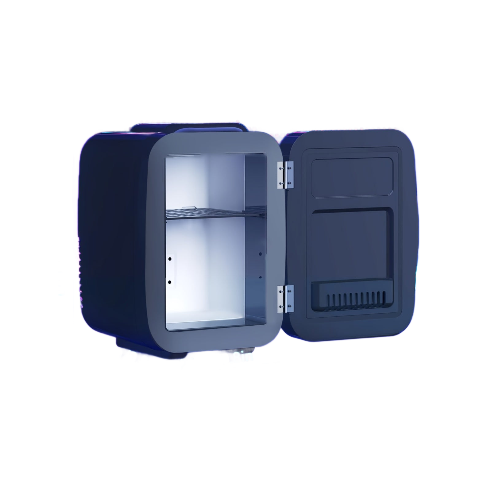Image from AISUTHA Adjustable Mini Refrigerator with LED Lights, 4L Capacity, Semiconductor Cooling, External Ice Dispenser, 1 Door, Glossy Finish, Plug Powered, Ideal for Bedroom, Office, Game Room, Car - Holiday Gift, Mini Refrigerato - Copy