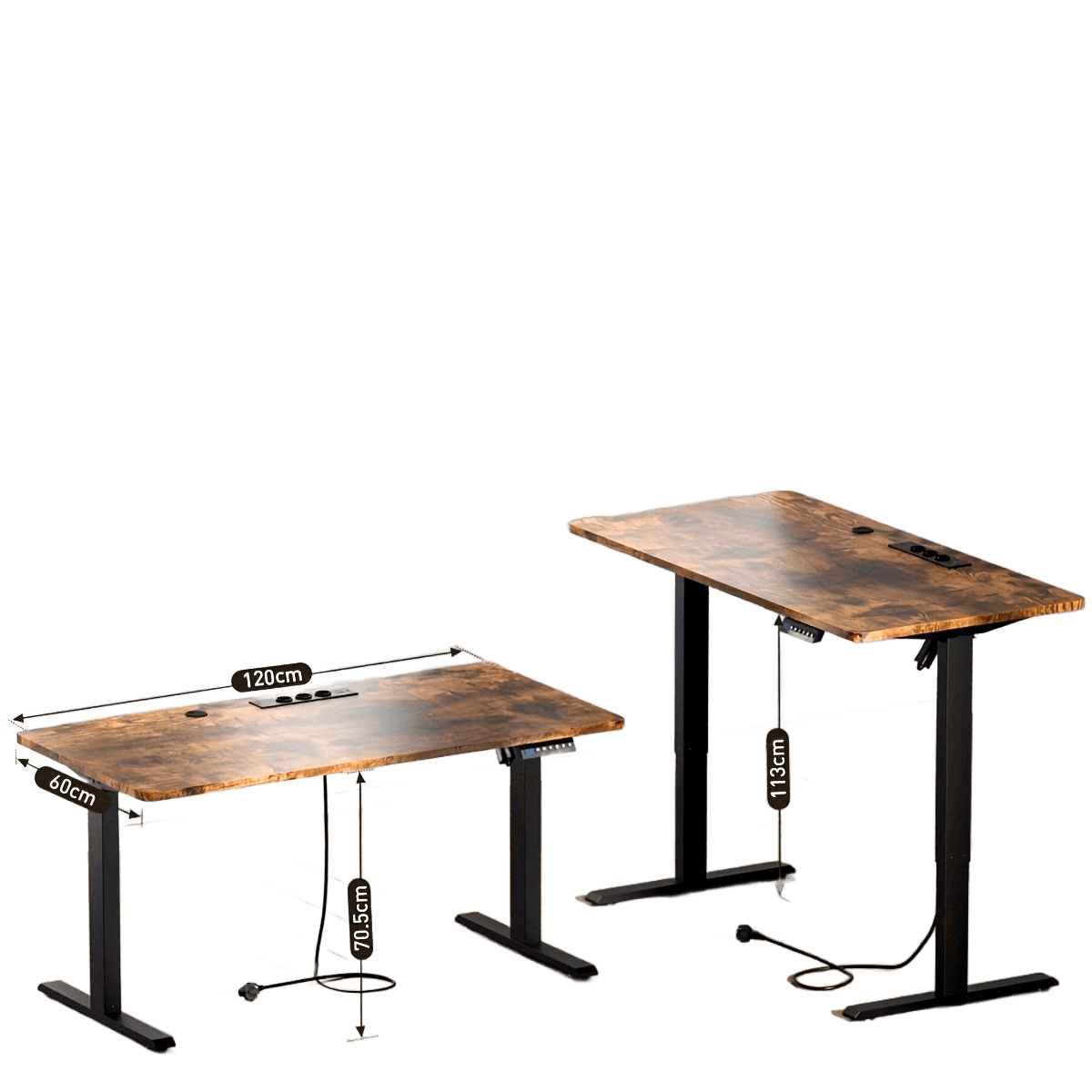 Electric Desk With Adjustable Height, USB Charging Port, And Power Outlet - TKINGS