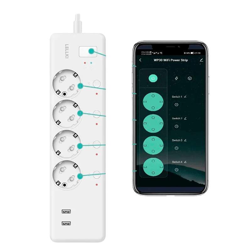 Zigbee Power Strip Energy Monitoring Socket 220V EU - TKINGS
