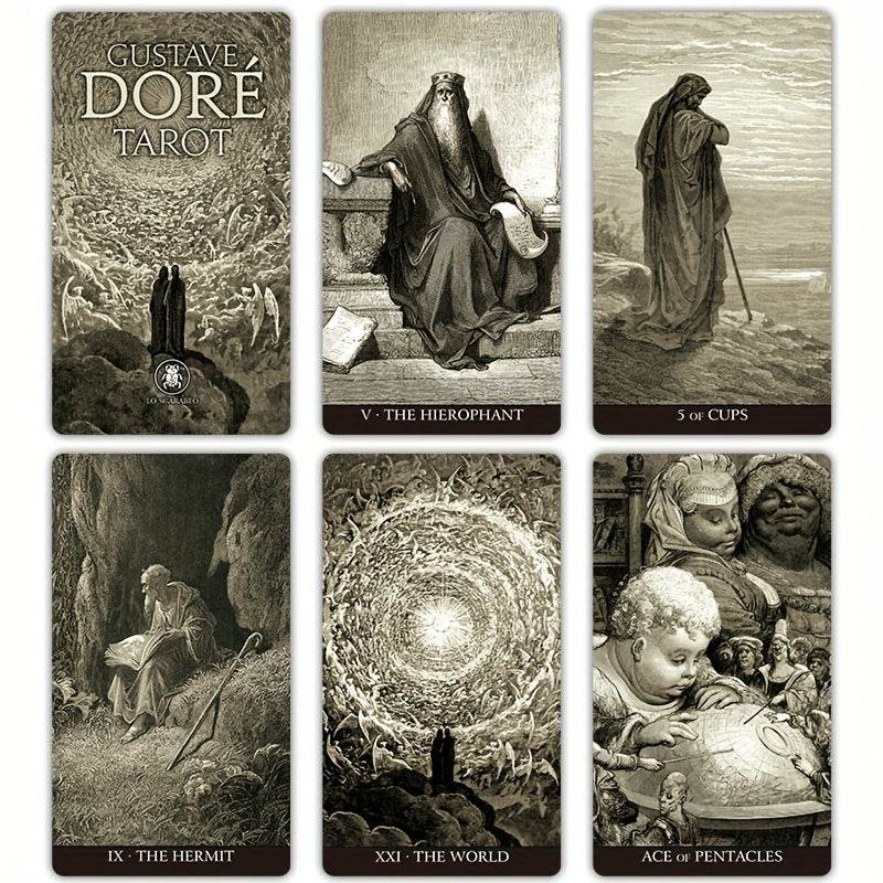 Ancien Gustave Dore Tarot 78-Card Set with Intuitive Guide Book & Fortune - TKINGS