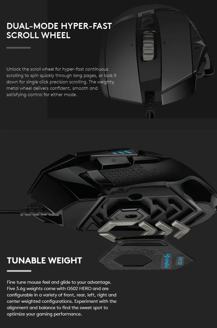 Logitech HERO High-Performance Optical Gaming Mouse - TKINGS