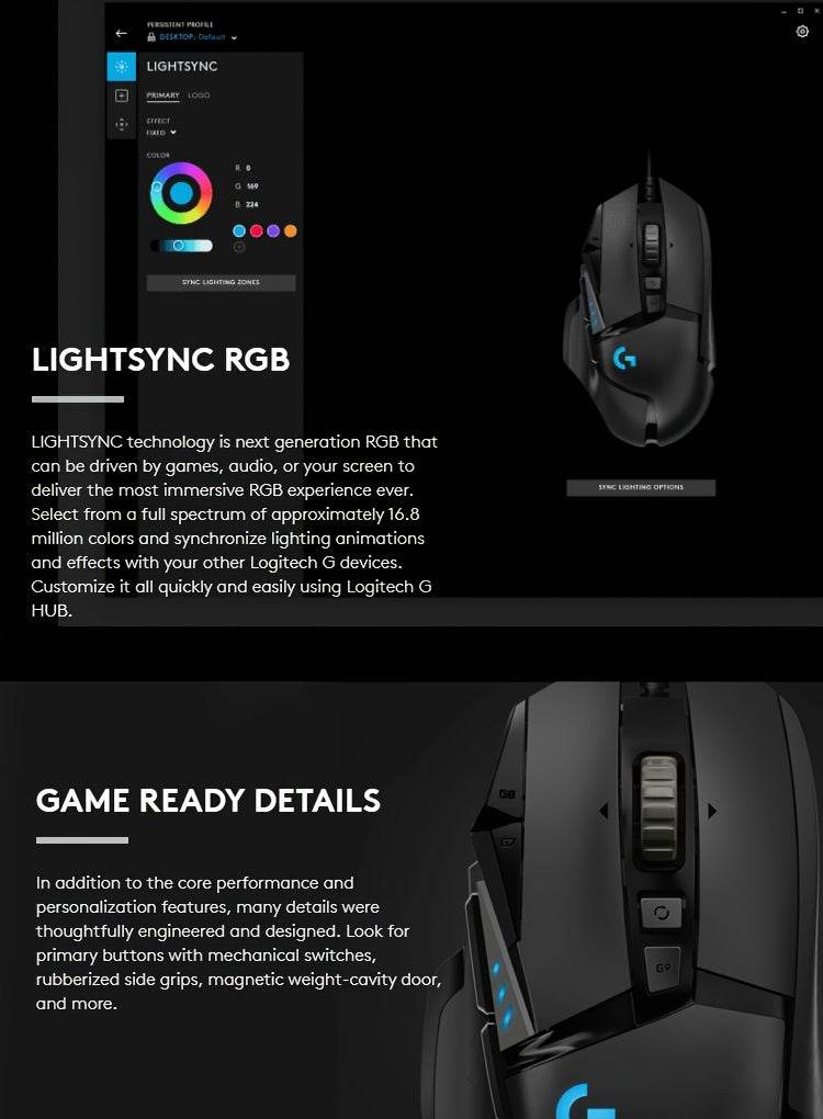 Logitech HERO High-Performance Optical Gaming Mouse - TKINGS
