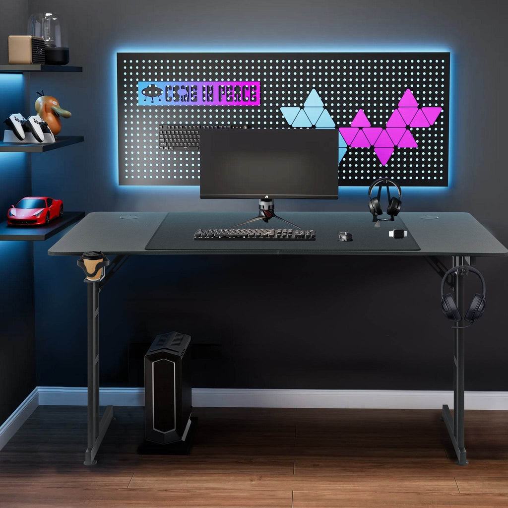 Gaming Desk with Headset And Cup Holder - TKINGS