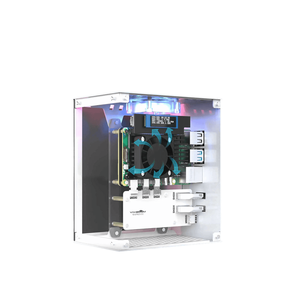 Protective Case for Raspberry Pi 5 Kit with Cooling Fan RGB - TKINGS
