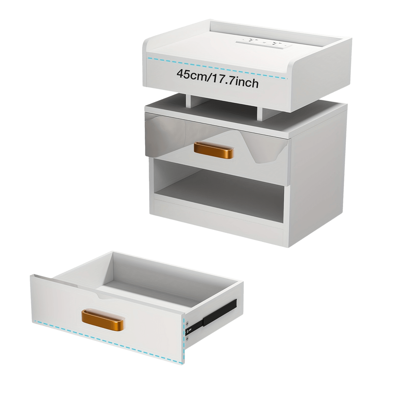 Modern LED style bedside table for living room and bedroom - TKINGS
