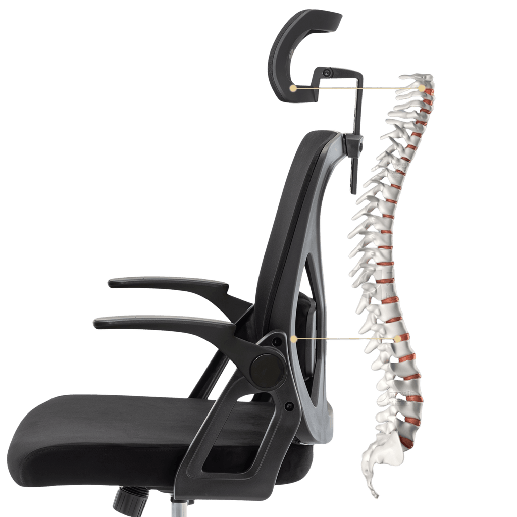 Ergonomic Office Chair with Adjustable Headrest, Armrests, Lumbar Support 150kg - TKINGS