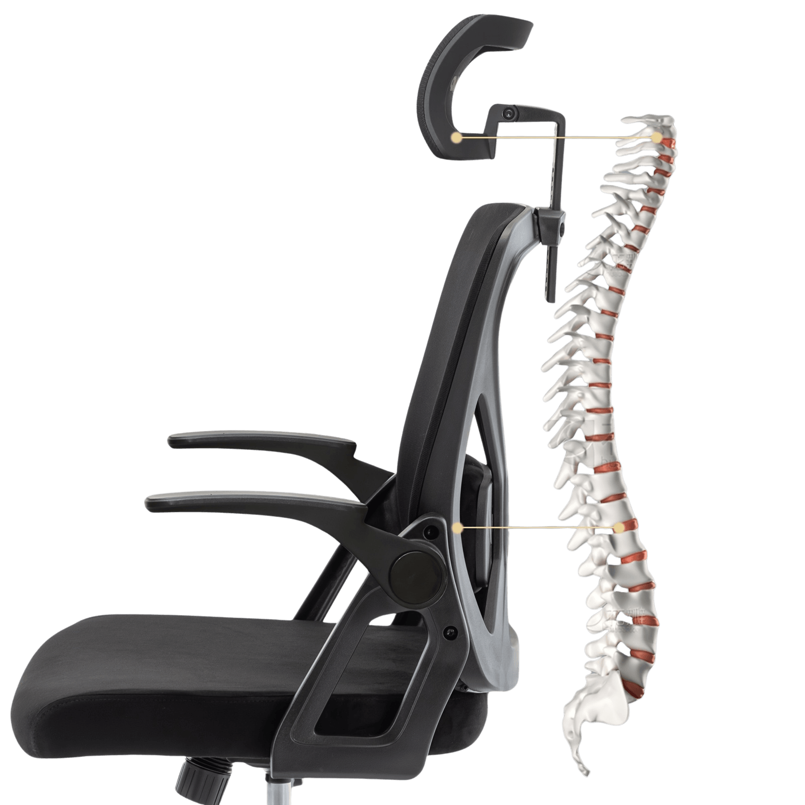 Ergonomic Office Chair with Adjustable Headrest, Armrests, Lumbar Support 150kg - TKINGS