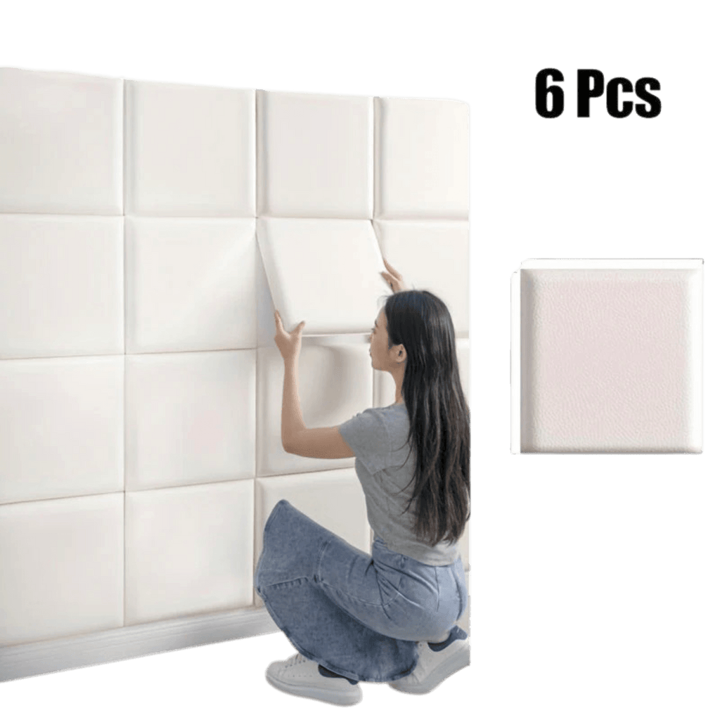 6/10pcs Premium Vinyl Wall Panels, Thickened 3D Headboard Tatami - TKINGS