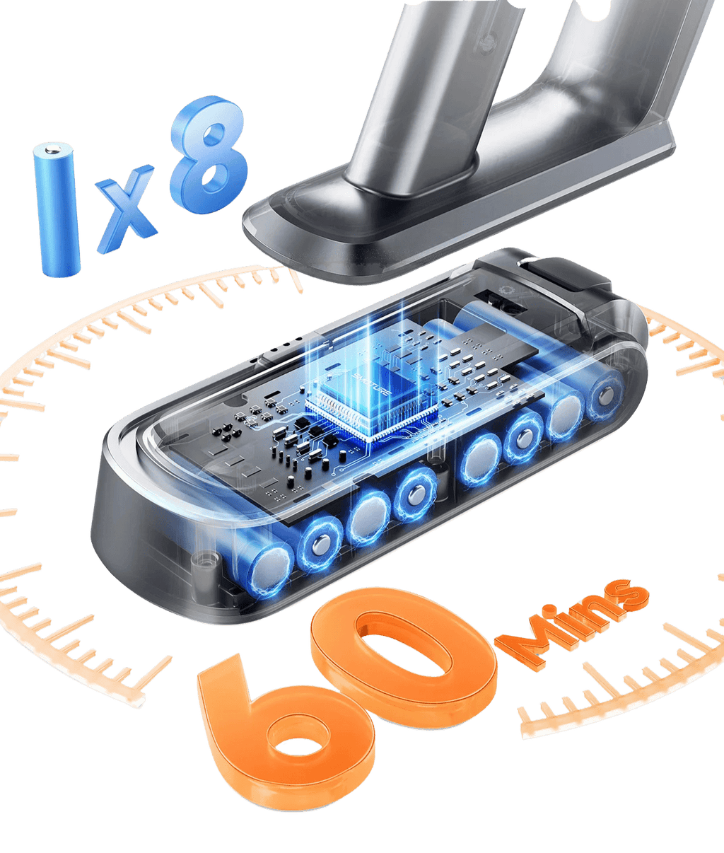 600W 65KPA Suction Power Cordless Vacuum Cleaner Handheld Smart - TKINGS
