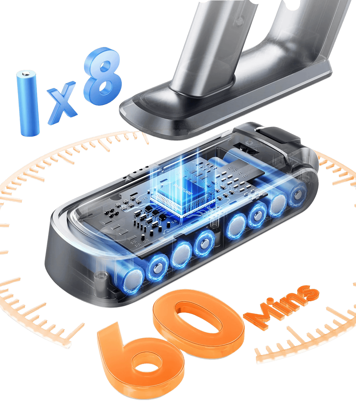 600W 65KPA Suction Power Cordless Vacuum Cleaner Handheld Smart - TKINGS