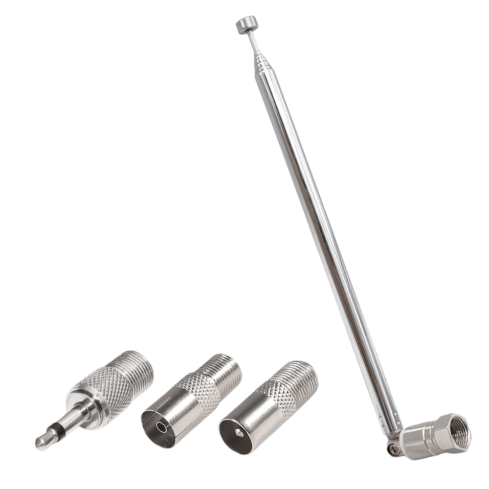 7S FM Radio Pull-Rod Antenna with F-Type Female, 75 Ohm to 3.5mm - TKINGS