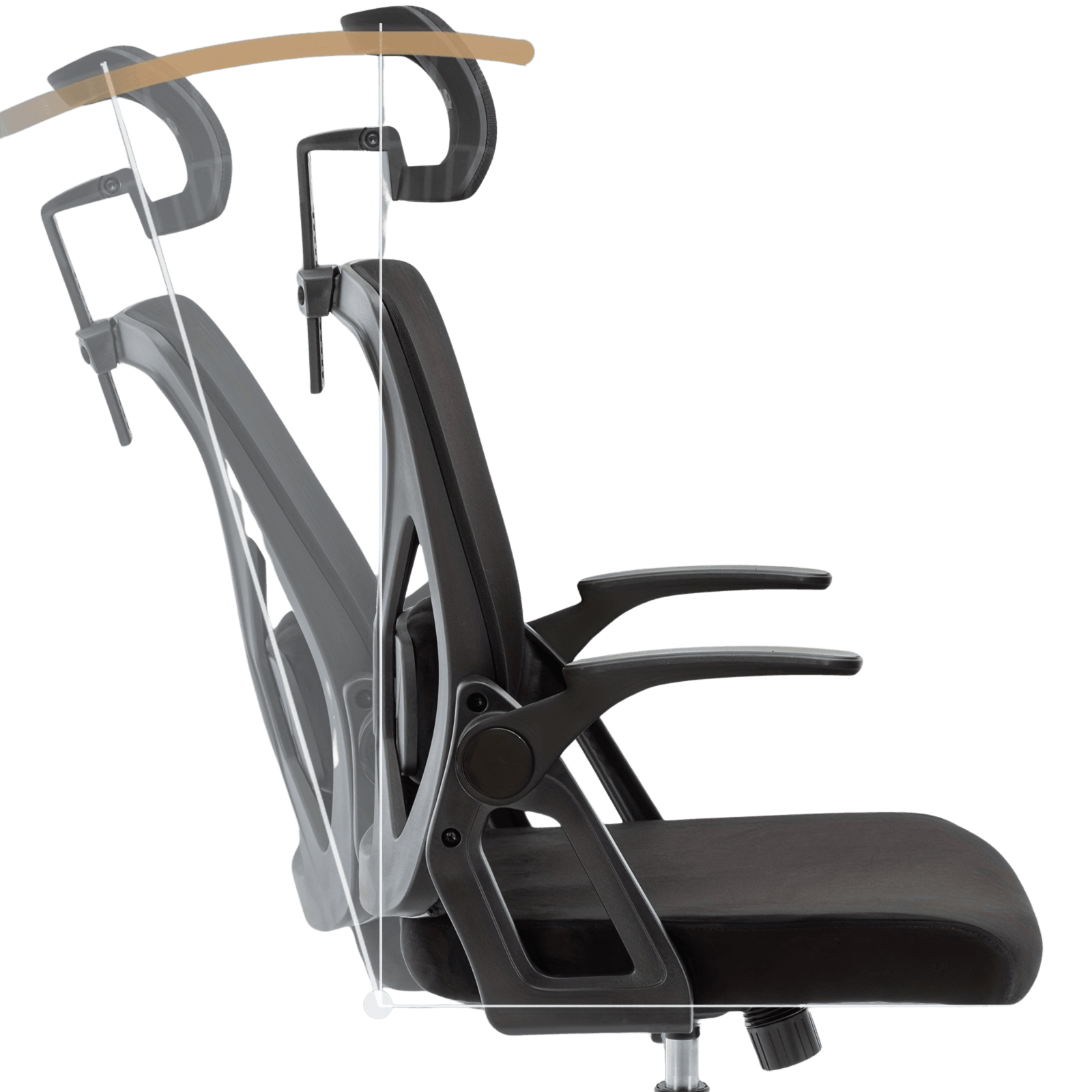 Ergonomic Office Chair with Adjustable Headrest, Armrests, Lumbar Support 150kg - TKINGS