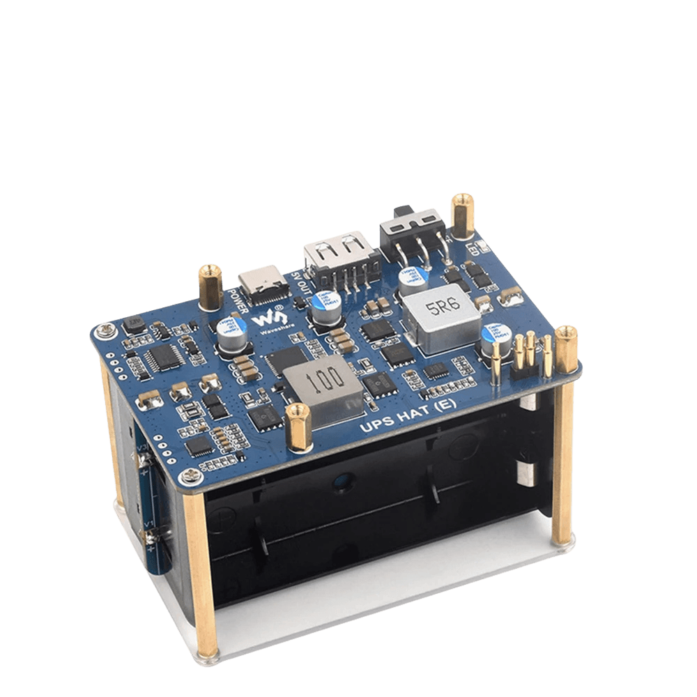 Raspberry Pi 5 UPS HAT (E) 4-Port 5V 6A Uninterruptible Power Supply - TKINGS