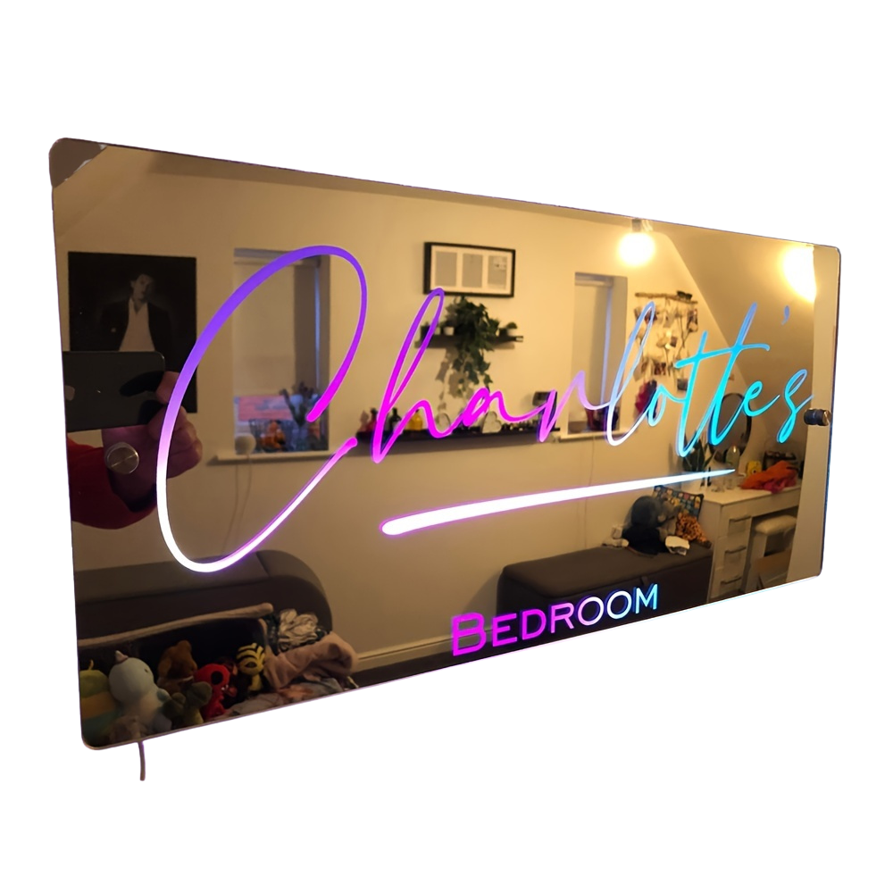 Customizable LED Neon Mirror Light with Remote Control