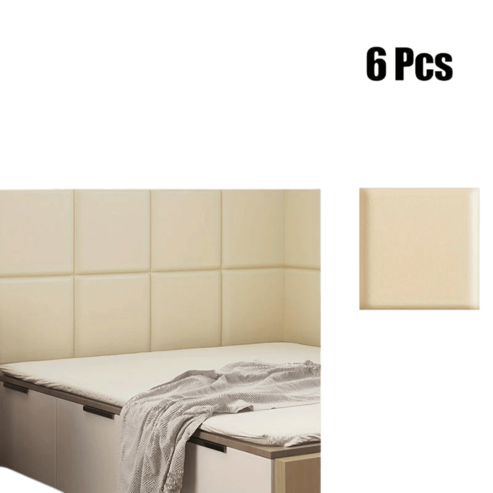6/10pcs Premium Vinyl Wall Panels, Thickened 3D Headboard Tatami - TKINGS