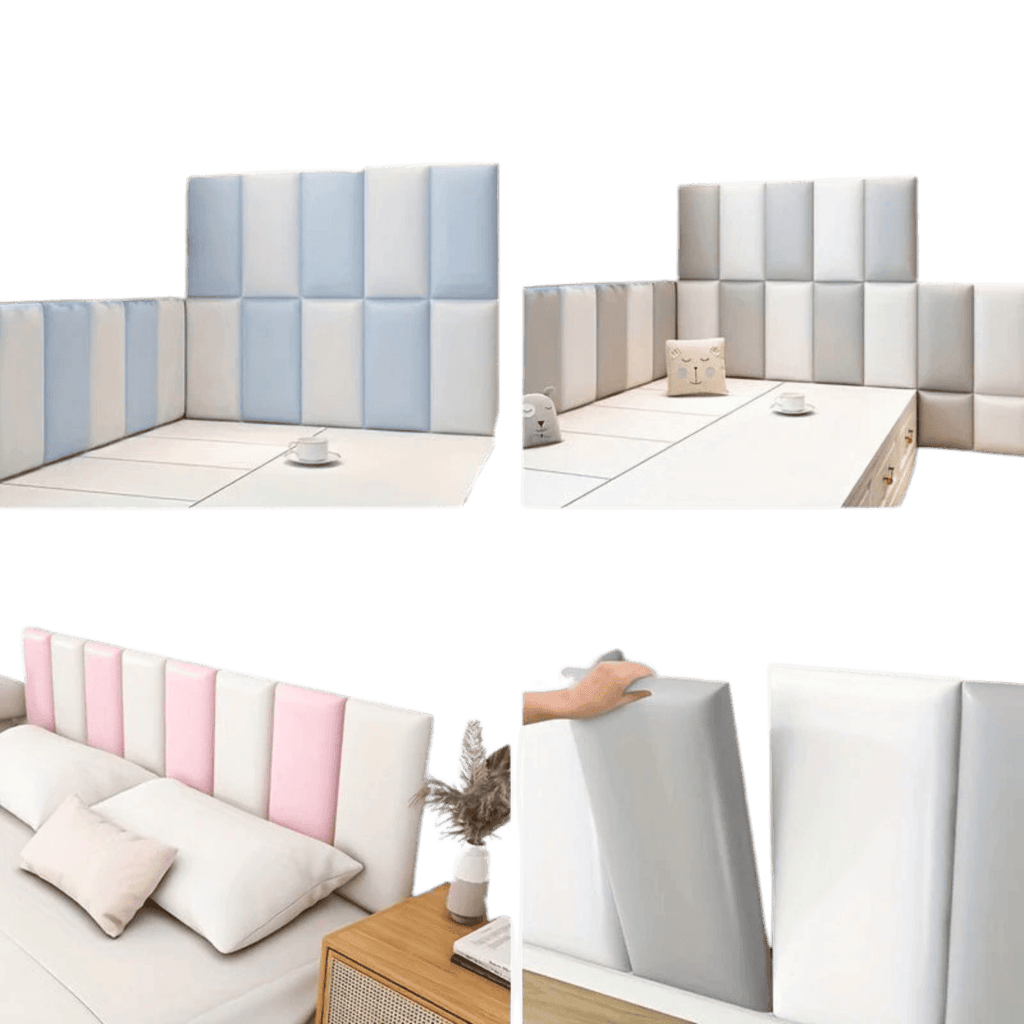 6/10pcs Premium Vinyl Wall Panels, Thickened 3D Headboard Tatami - TKINGS