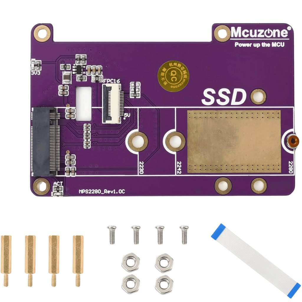 PCIe M.2 NVMe SSD Hat for Raspberry Pi 5 -Pimoroni Board with 2280/2242/2230 - TKINGS