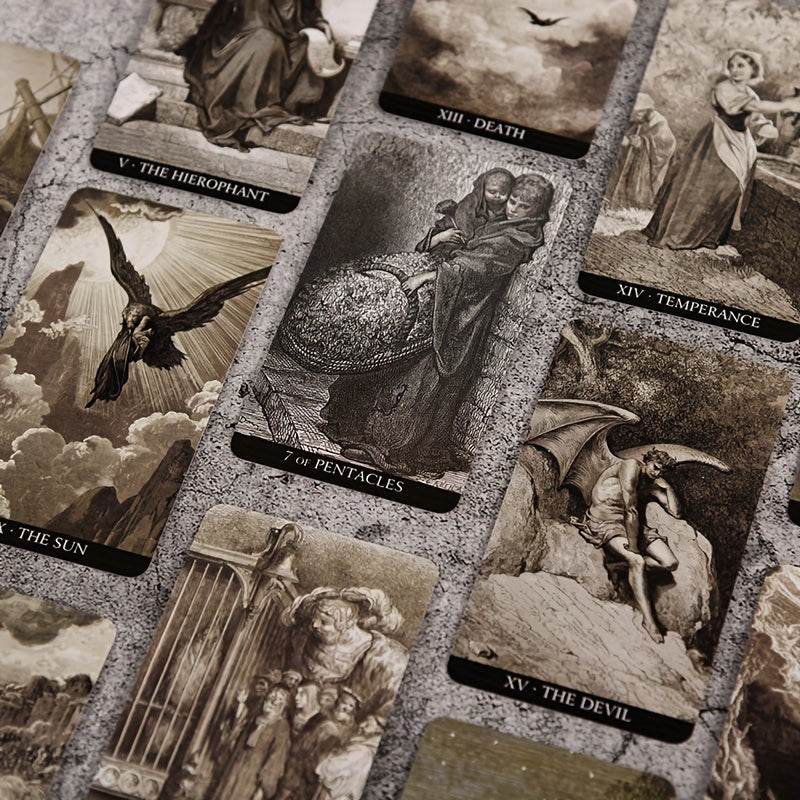 Ancien Gustave Dore Tarot 78-Card Set with Intuitive Guide Book & Fortune - TKINGS