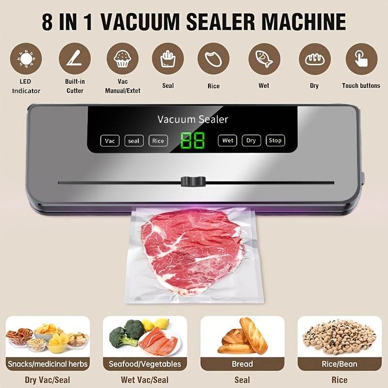 Vacuum Sealing Machine with Digital Display And 10 Bags - TKINGS