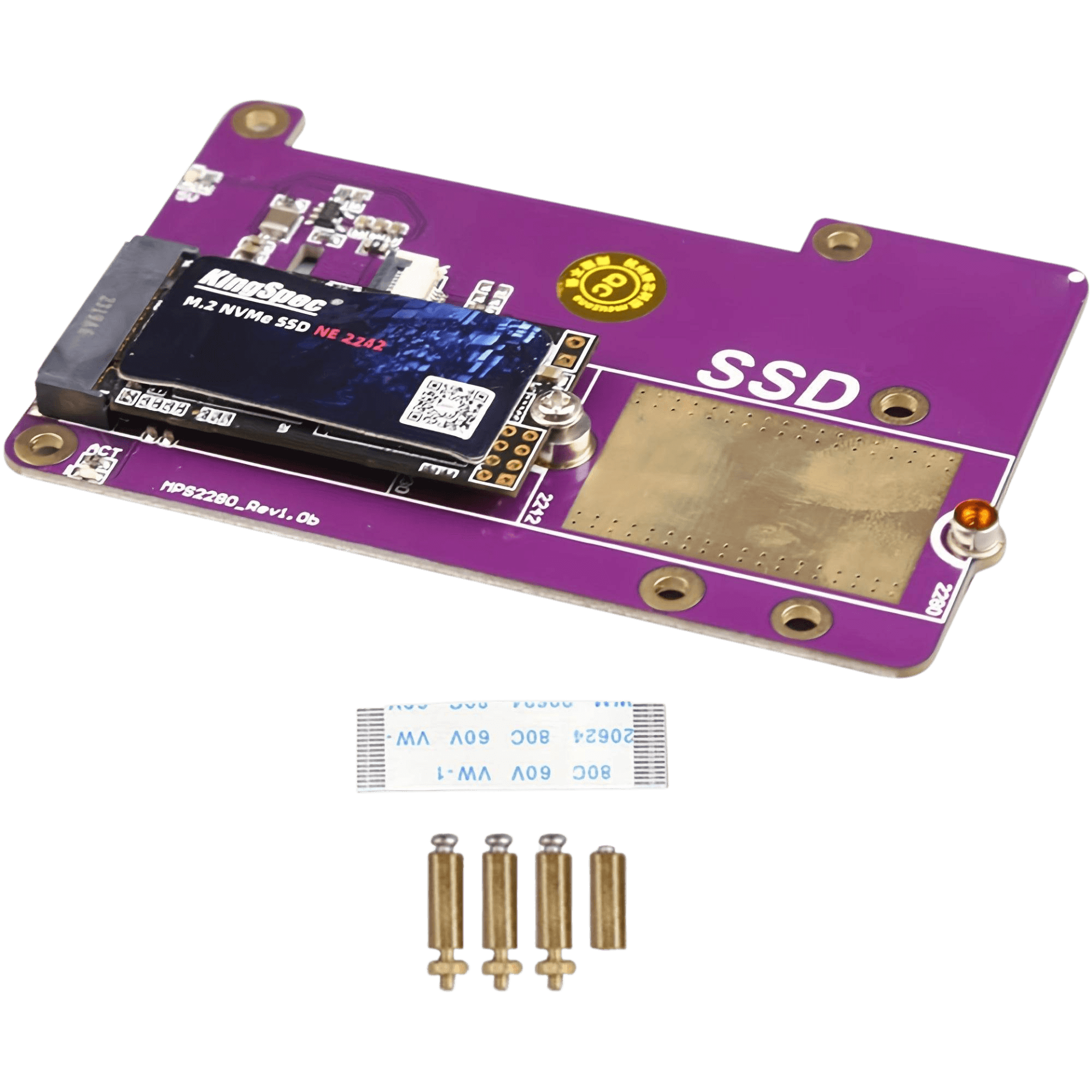 PCIe M.2 NVMe SSD Hat for Raspberry Pi 5 -Pimoroni Board with 2280/2242/2230 - TKINGS