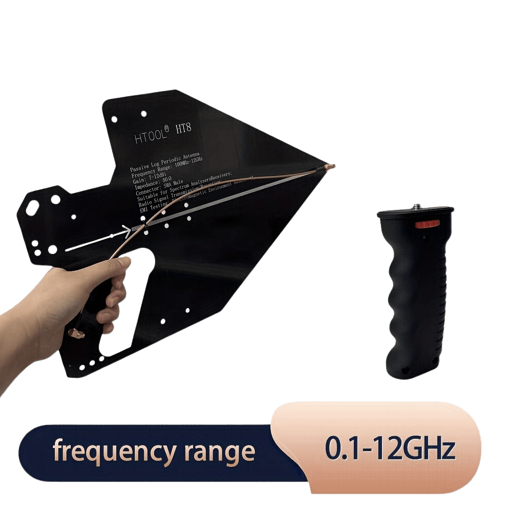 HT8 Log-Periodic Antenna 0.1-12GHz High 7-12dBi Gain 50Ω Impedance - TKINGS