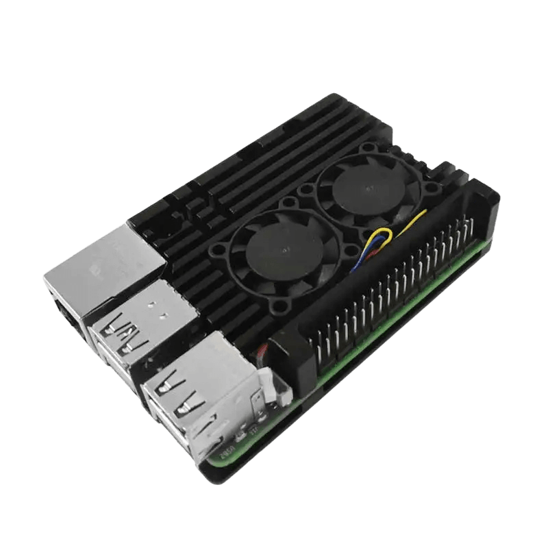 Raspberry Pi 5 Aluminum Metal Case with Dual Cooling Fans - TKINGS