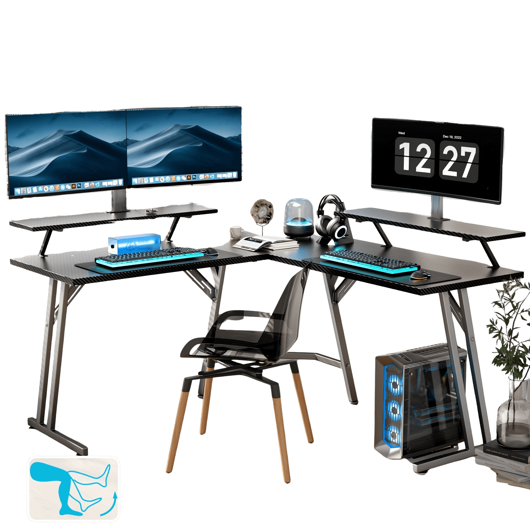Gaming Desk L-Shaped Corner - TKINGS