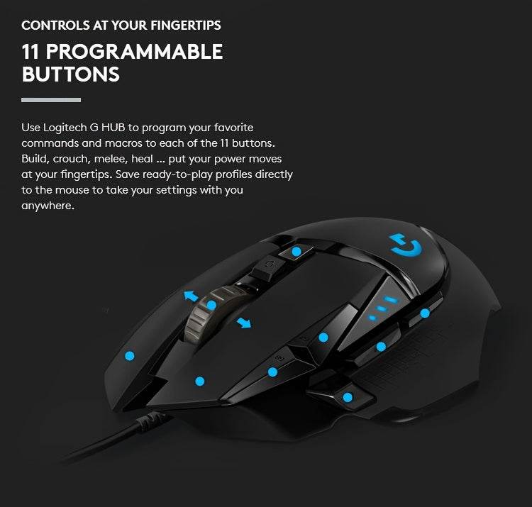 Logitech HERO High-Performance Optical Gaming Mouse - TKINGS