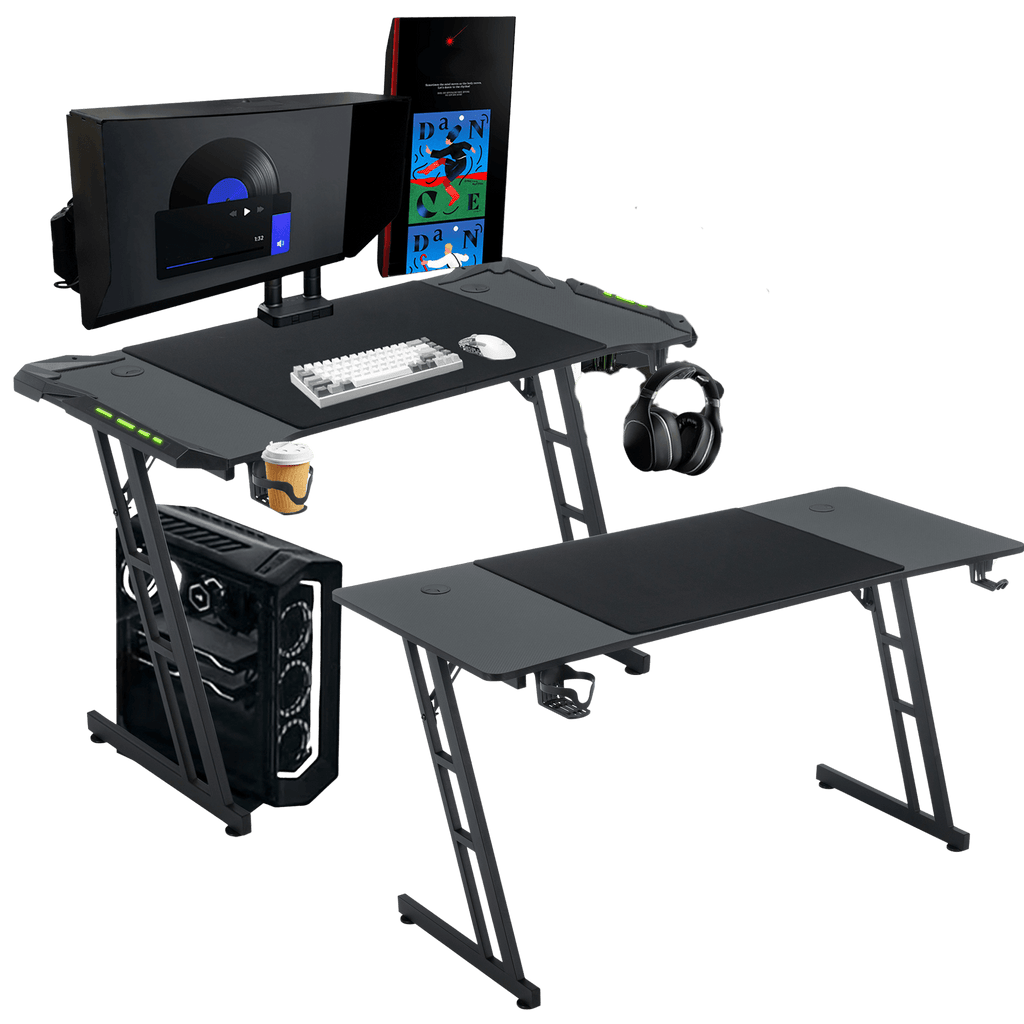 Gaming Desk with Headset And Cup Holder - TKINGS