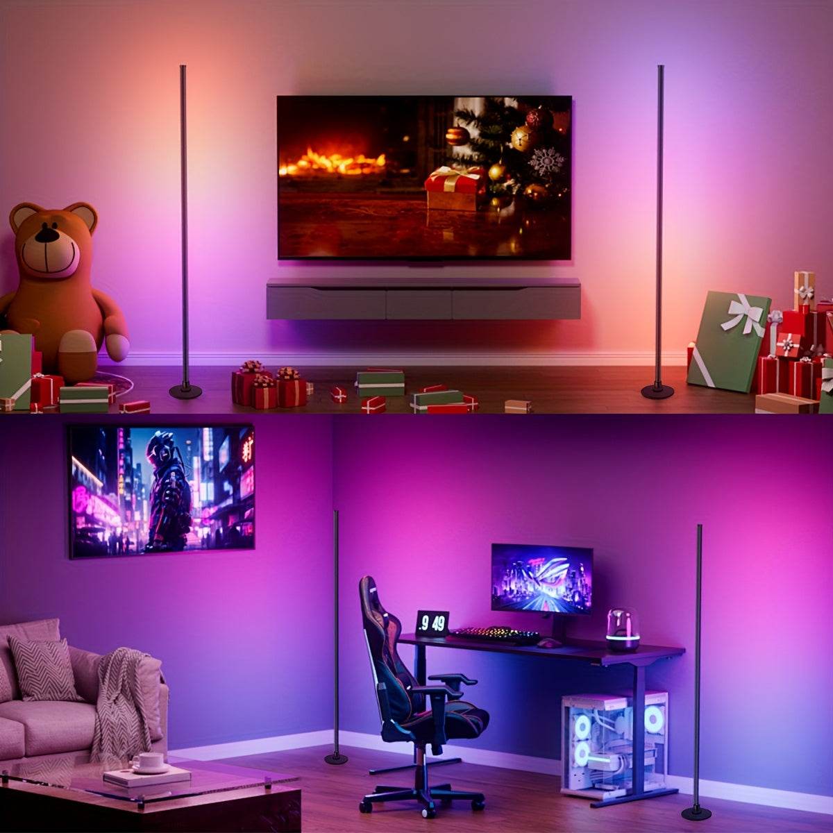 Smart LED Corner Floor Lamp 48inch RGB - TKINGS