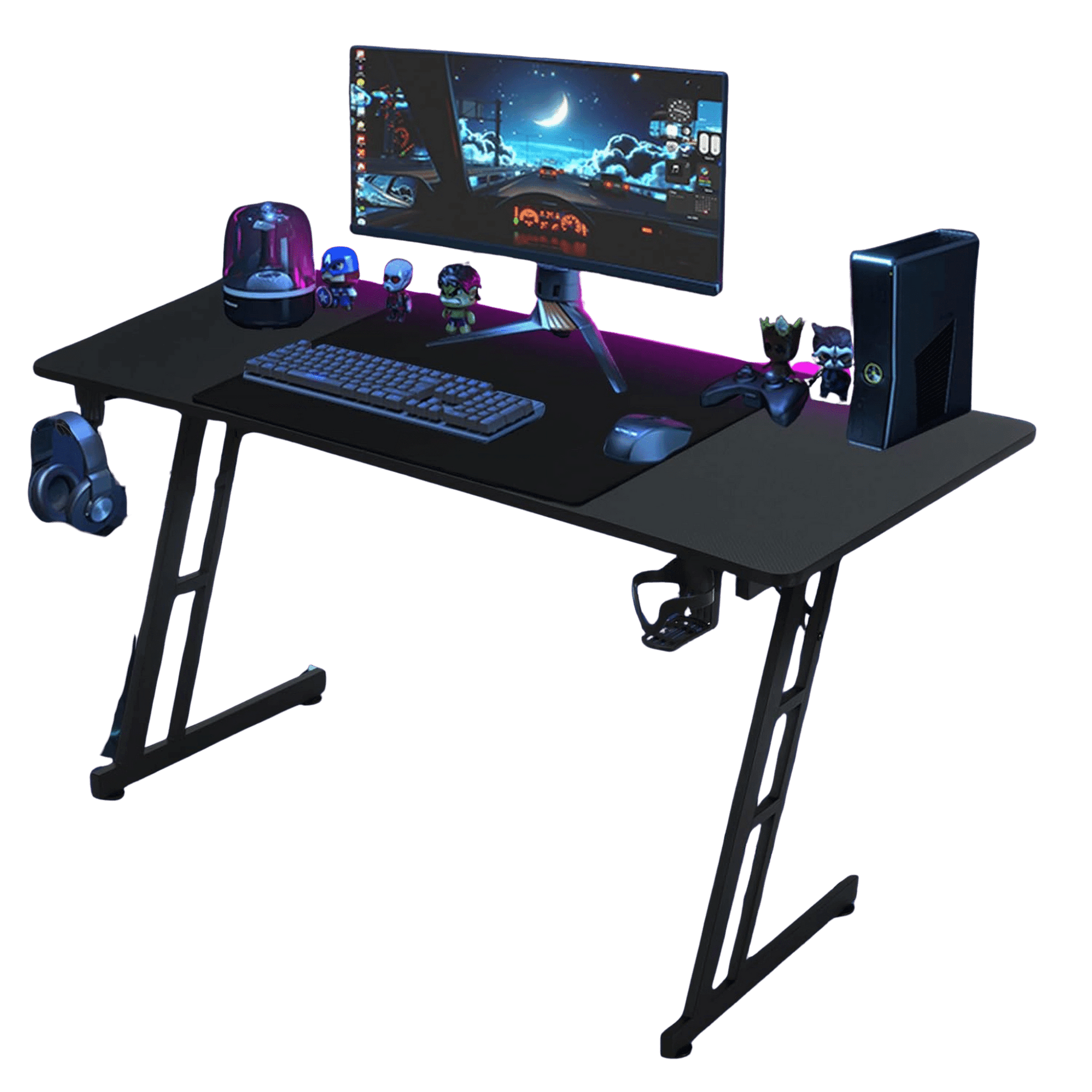 Gaming Desk with Headset And Cup Holder - TKINGS