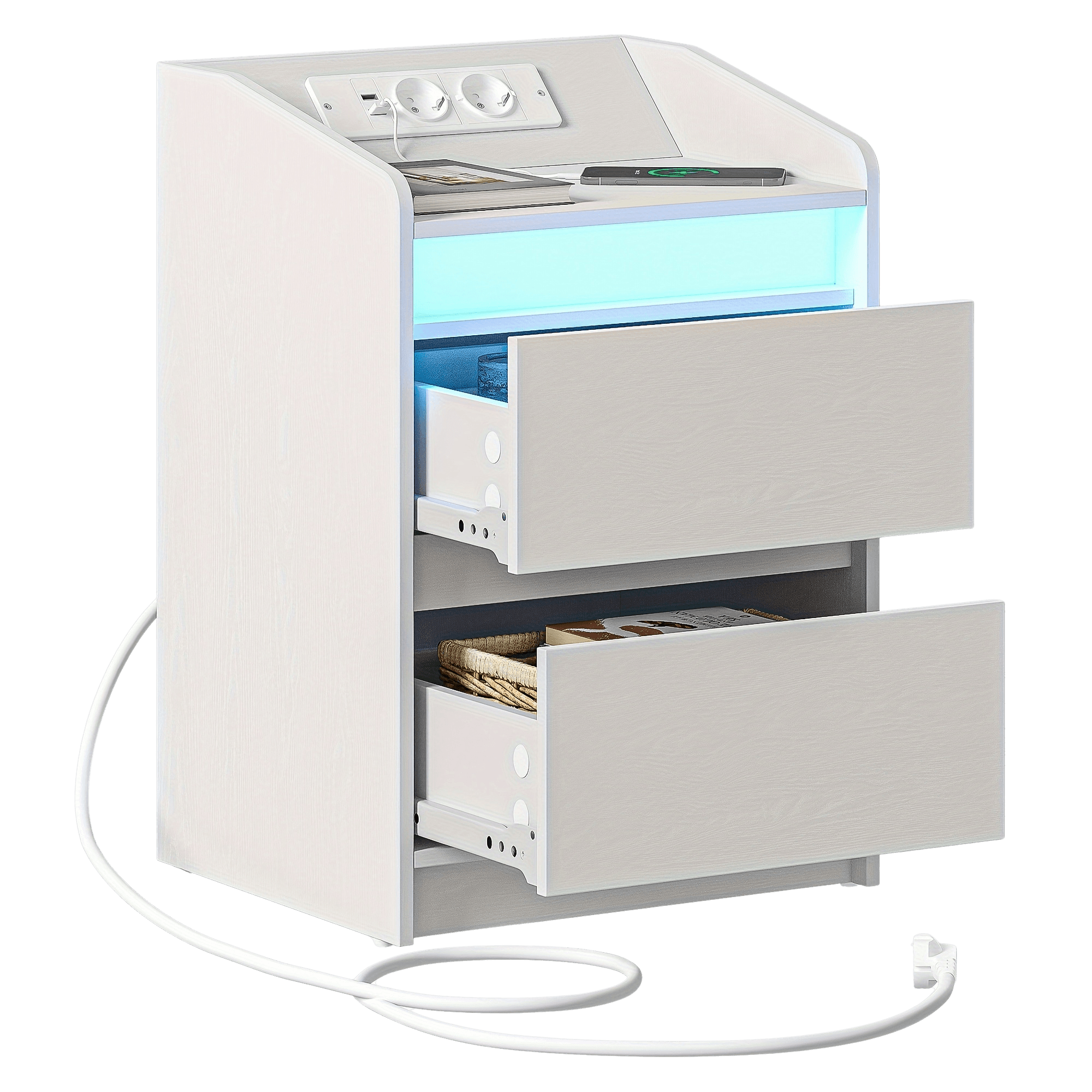 Nightstand Table Stylish And Multifunctional - TKINGS