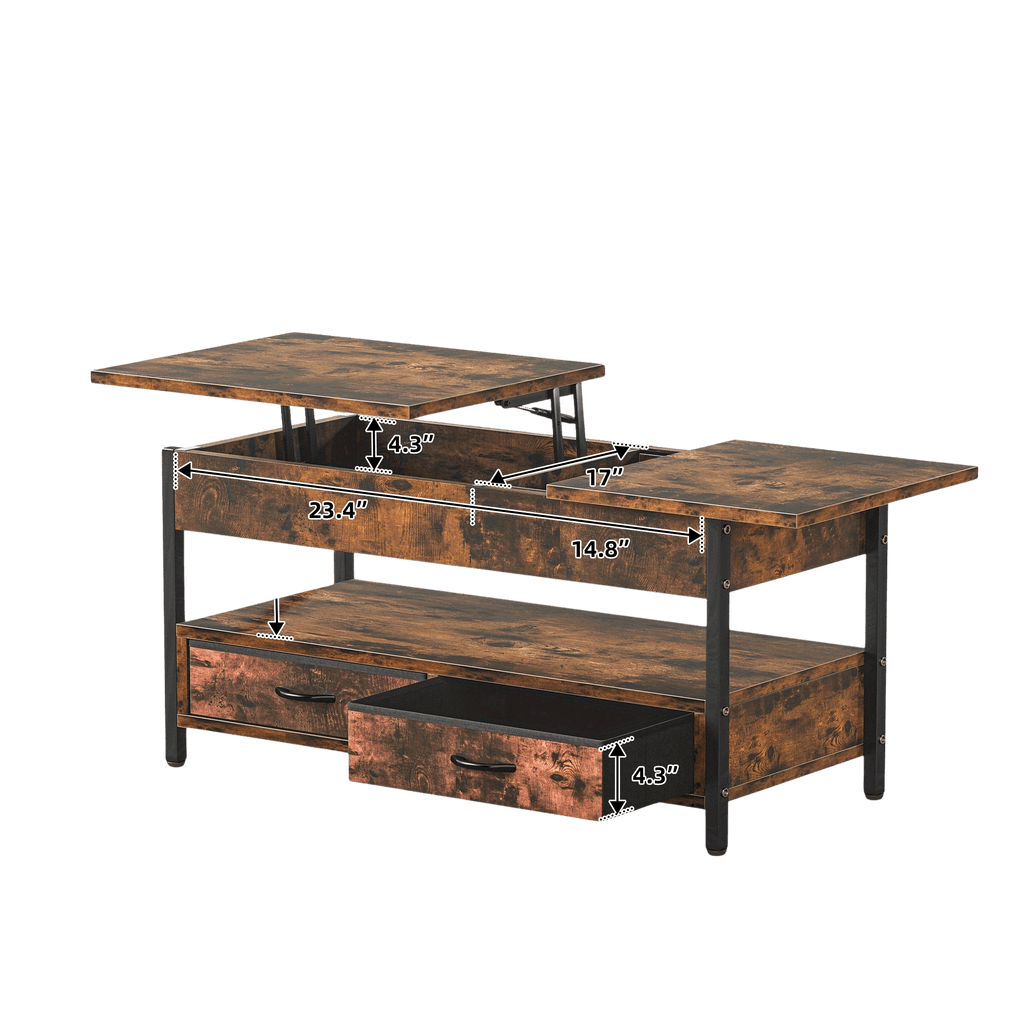 Solid Wood Coffee table with USB Powered LED - TKINGS