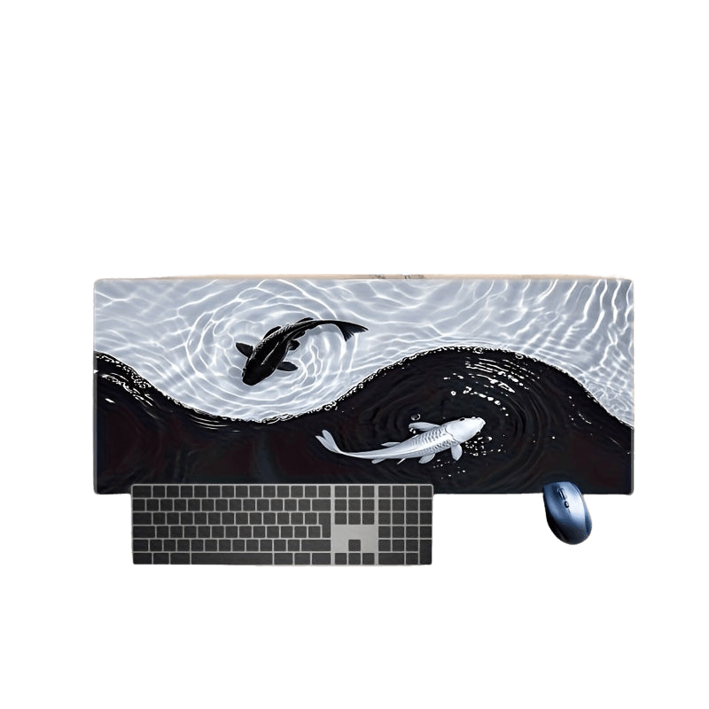 Gaming Mouse Pad Waterproof Koi Fish & Tai Chi Design - TKINGS