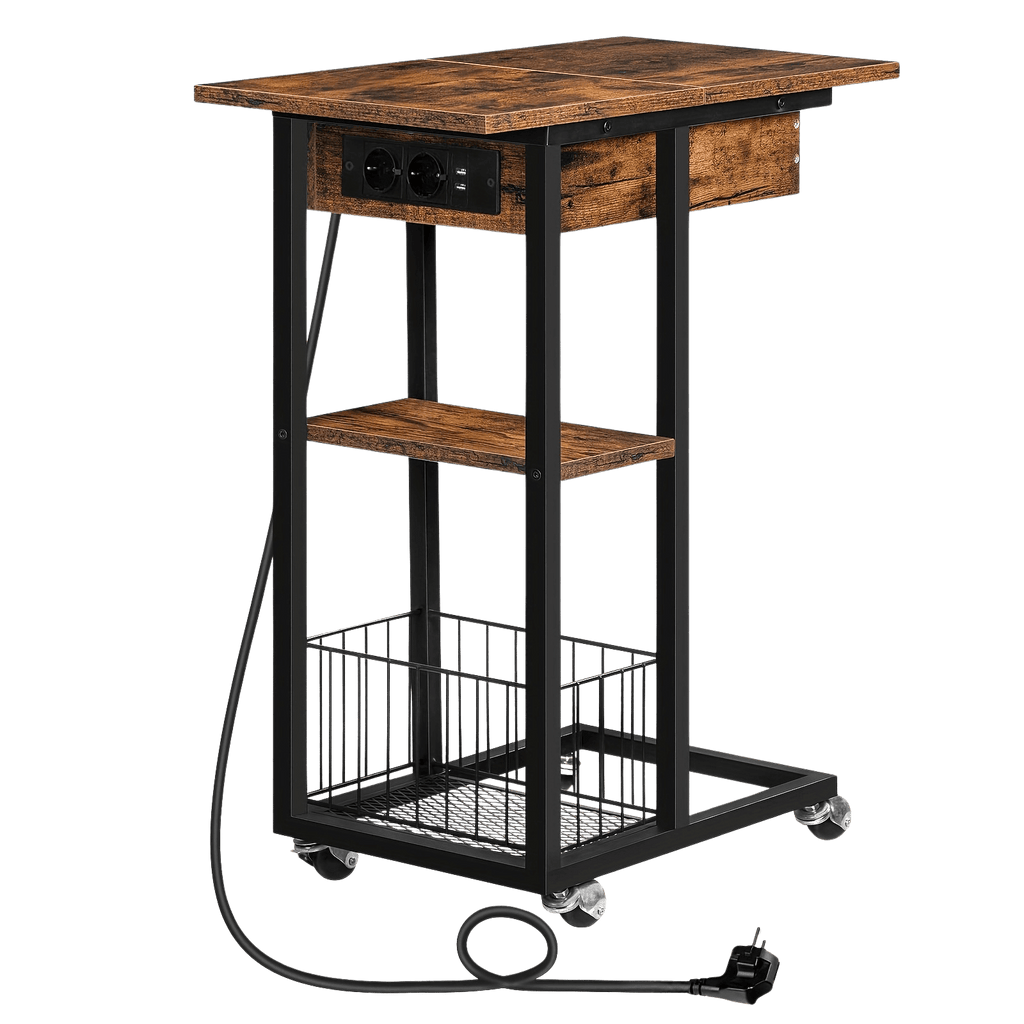 Vintage Tech Table with Charging Station - TKINGS