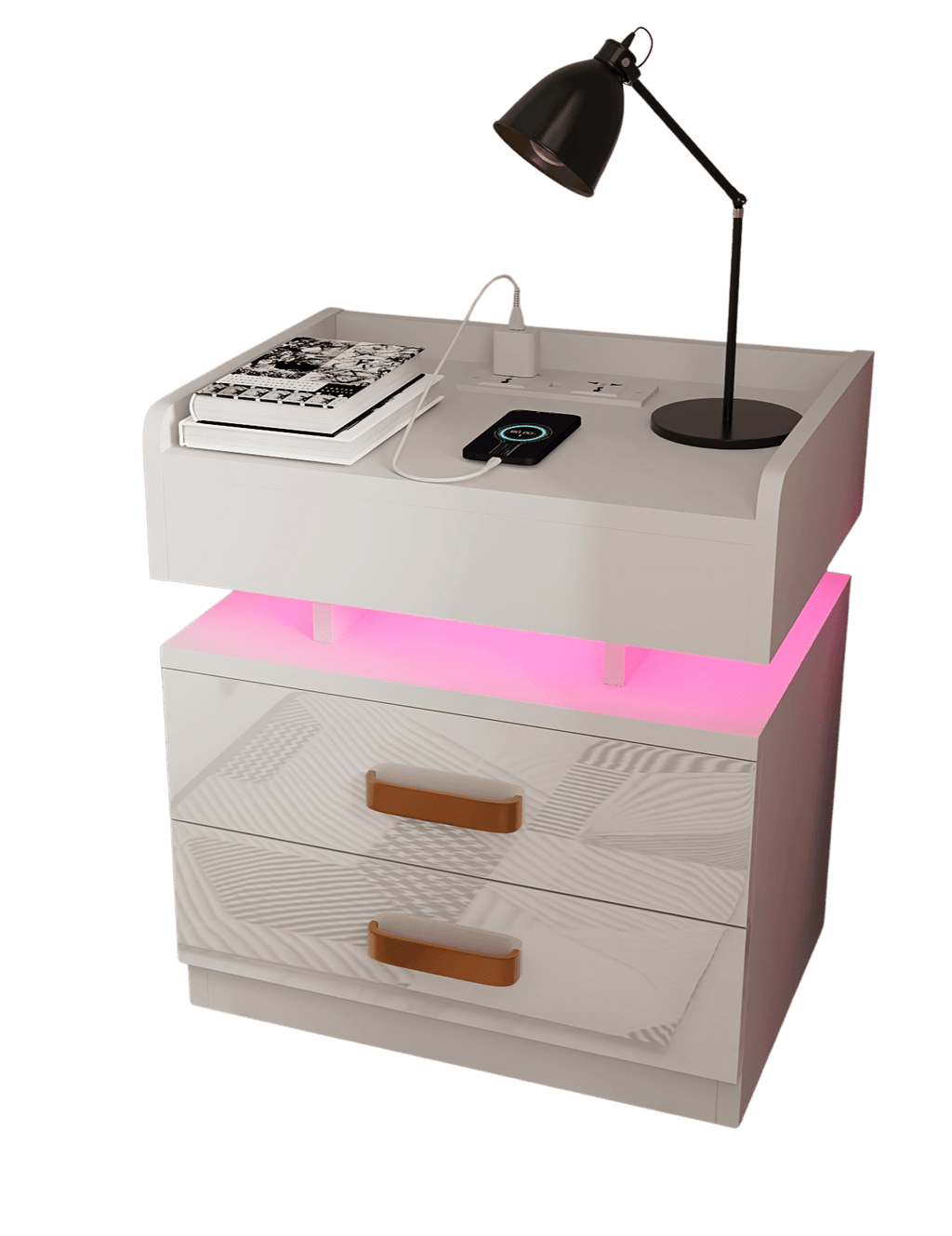 Modern LED style bedside table for living room and bedroom - TKINGS