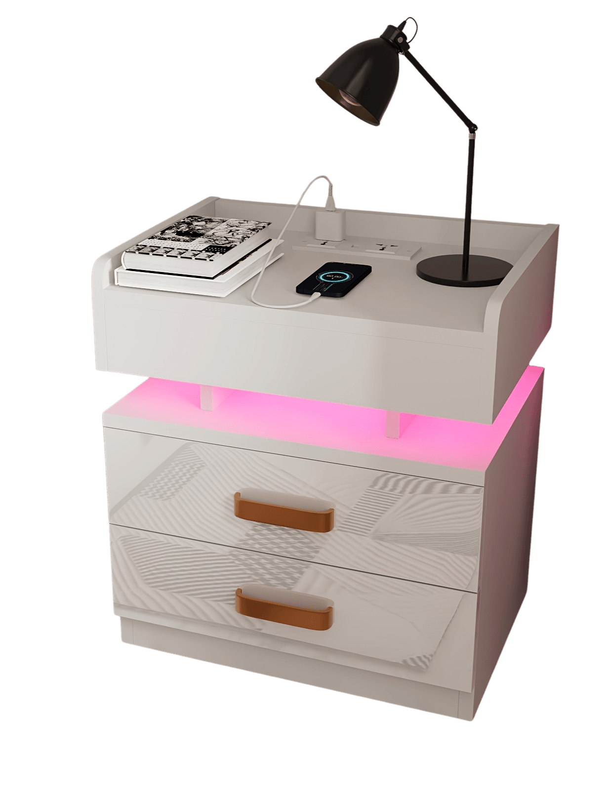 Modern LED style bedside table for living room and bedroom - TKINGS