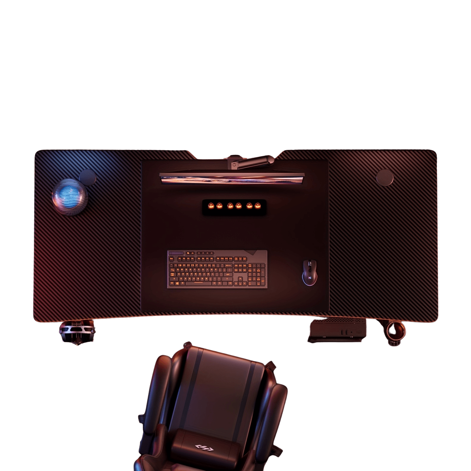 Sturdy Gaming Desk with Carbon Fiber Coating - TKINGS