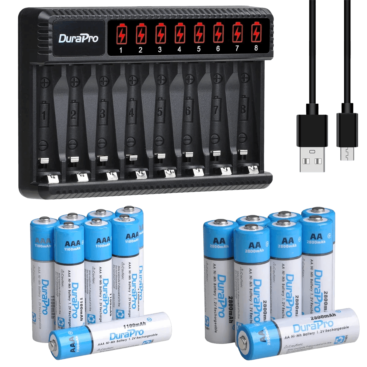 Rechargeable Batteries AA+AAA (2800mAh+1100mAh) - TKINGS