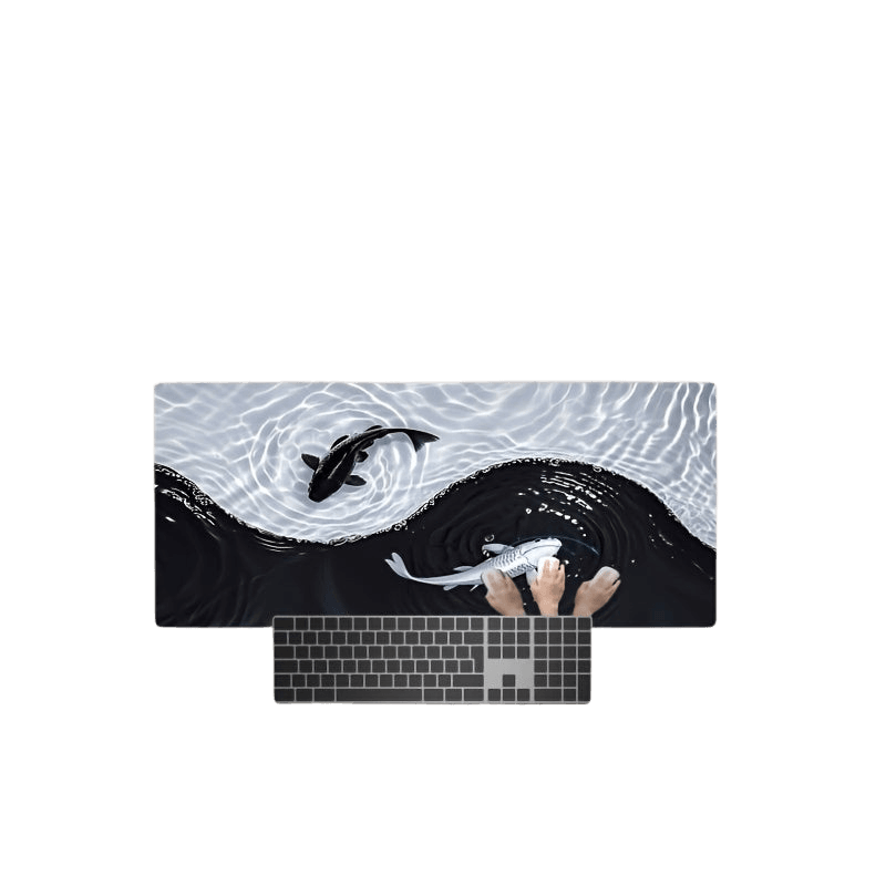 Gaming Mouse Pad Waterproof Koi Fish & Tai Chi Design - TKINGS