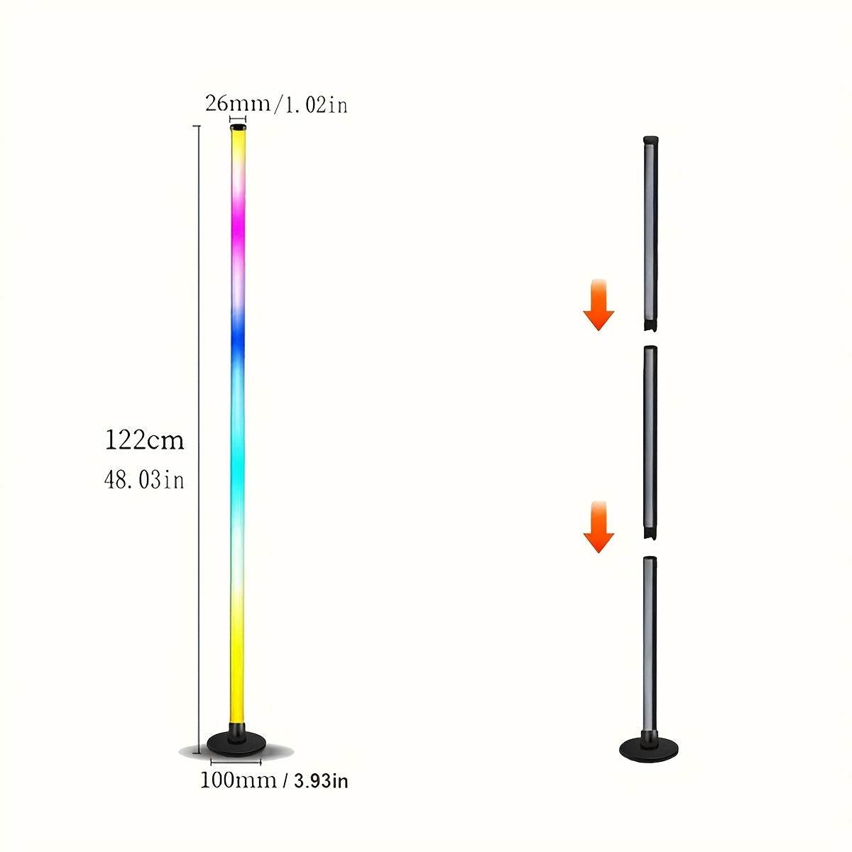 Smart LED Corner Floor Lamp 48inch RGB - TKINGS