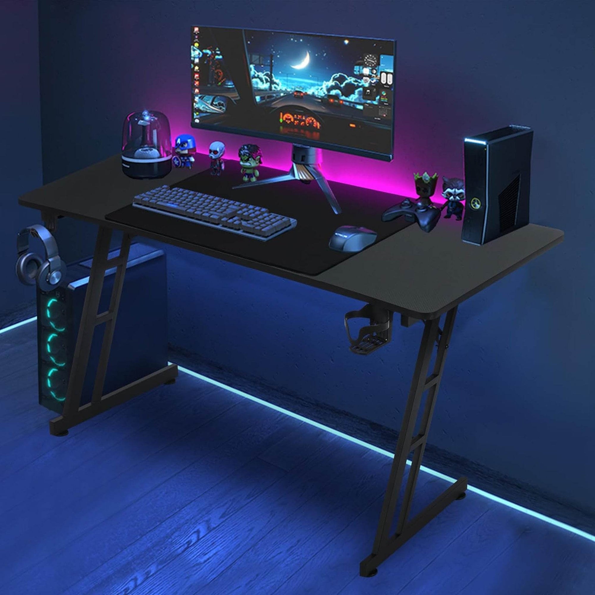 Gaming Desk with Headset And Cup Holder - TKINGS
