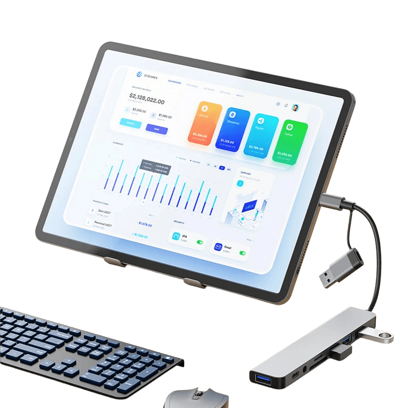 Type C Docking Station USB 2.0 Port TF SD Card Reader - TKINGS