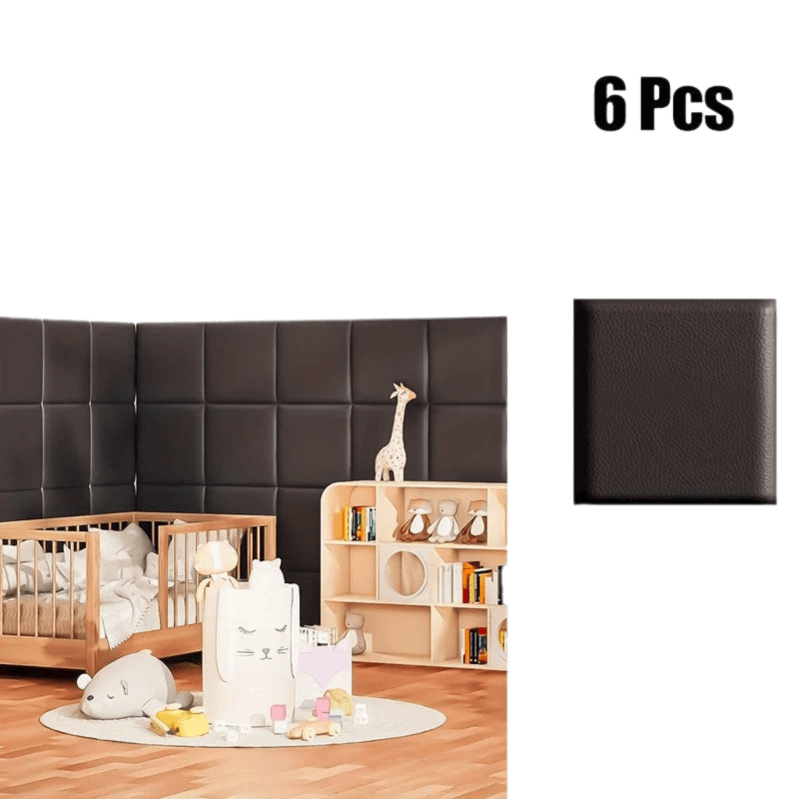 6/10pcs Premium Vinyl Wall Panels, Thickened 3D Headboard Tatami - TKINGS