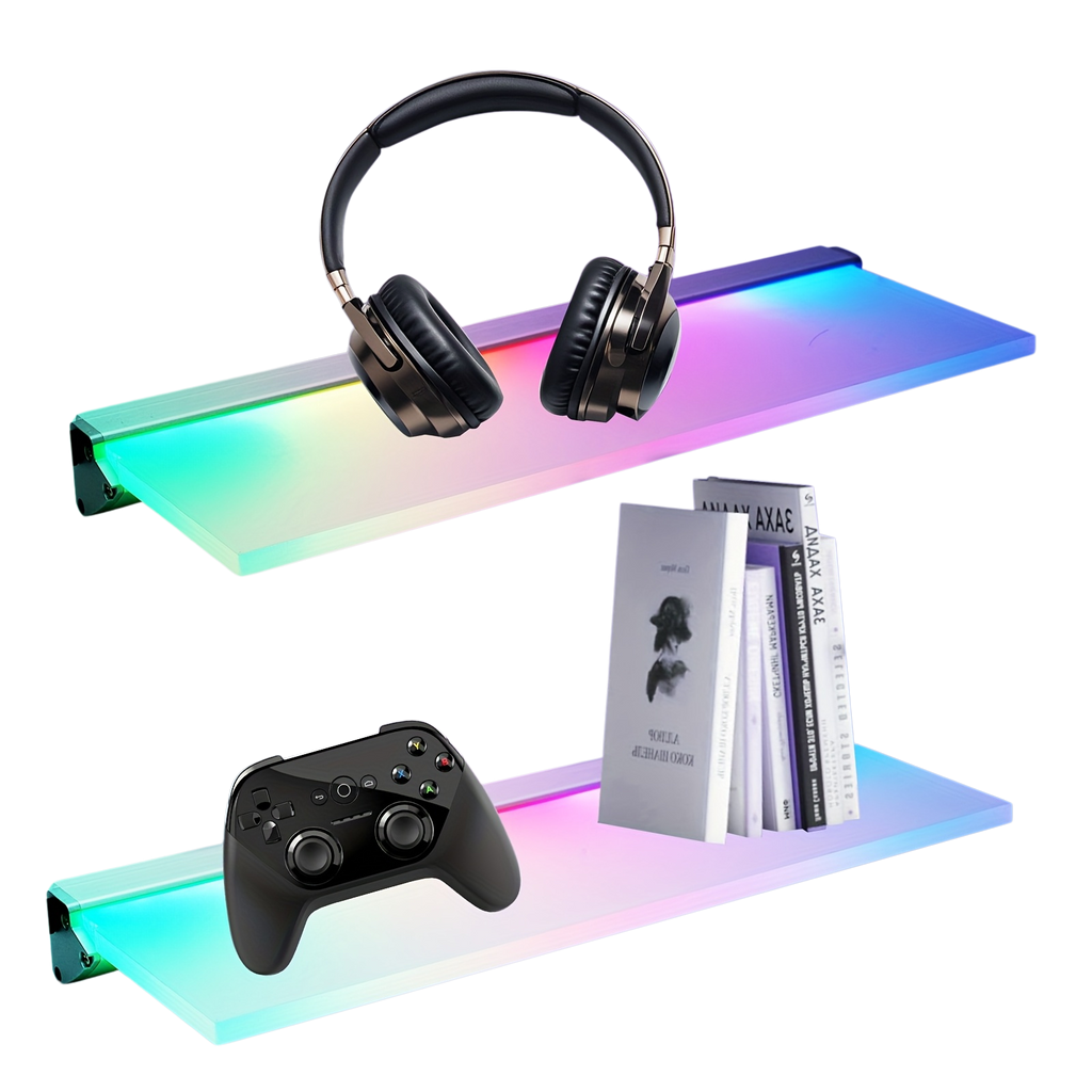 Floating Shelf with RGB AI Light, Work with App and Remote Control