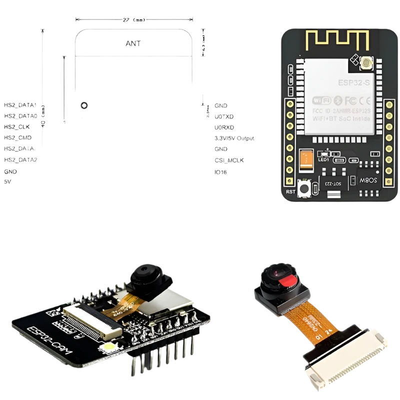 ESP32-S OV2640 2MP Camera Wireless WiFi Ble TF Card Slot - TKINGS