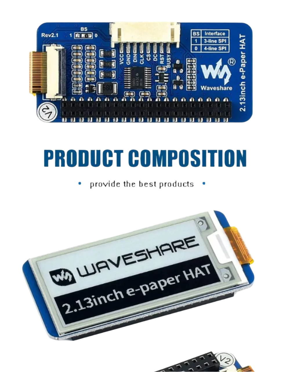 Raspberry Pi 2.13'' E-Ink Display 250×122 Screen e-paper Hat - TKINGS