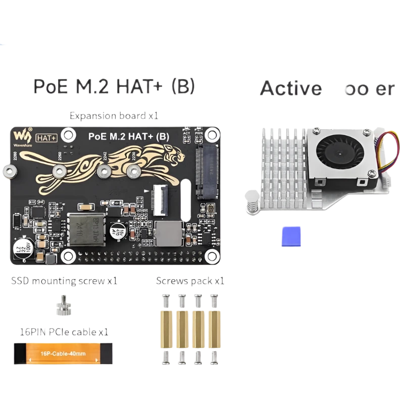 Raspberry Pi 5 PCIe To M.2 With PoE HAT (B) - TKINGS