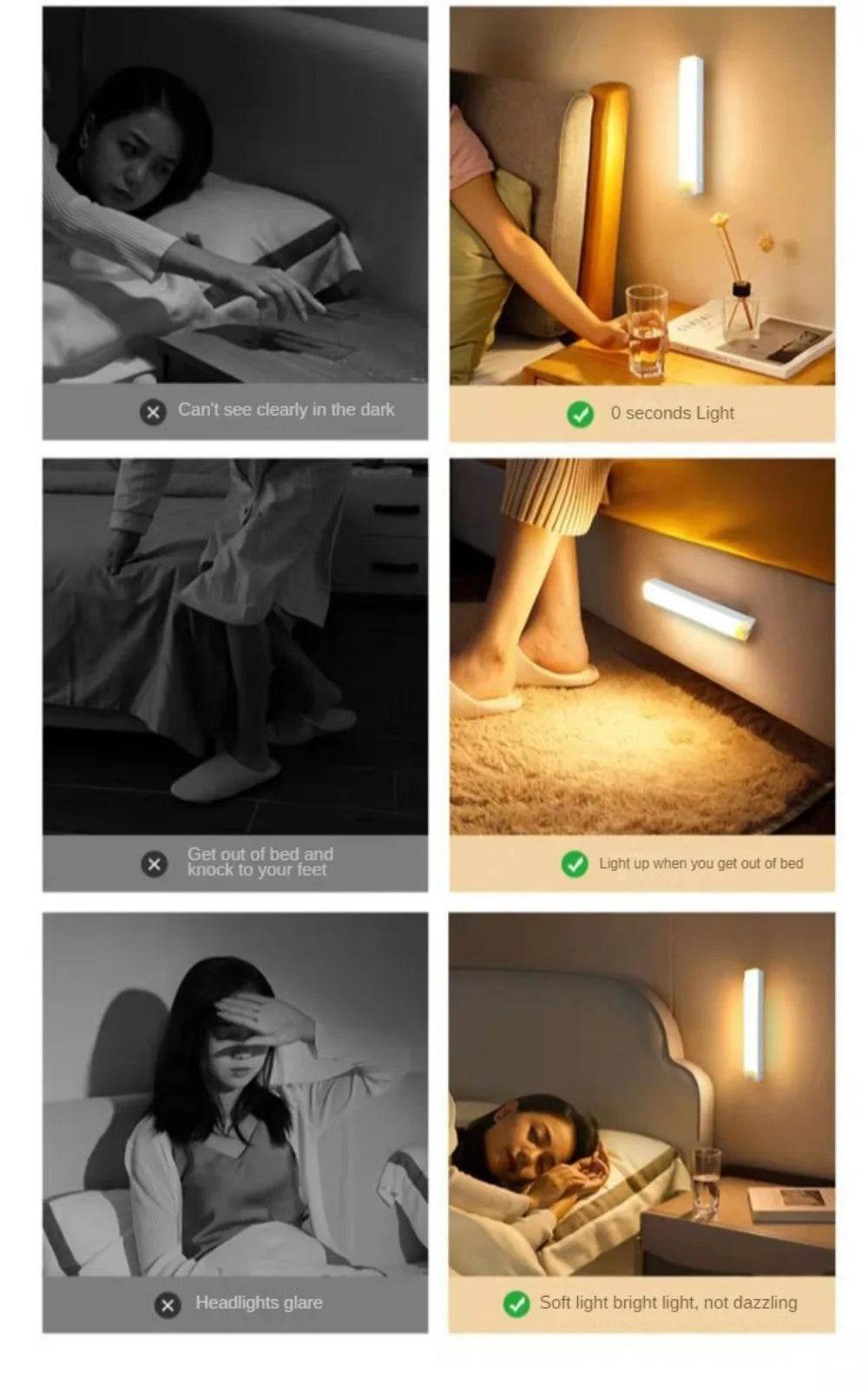 PIR Motion SensorLed Lamp Portable Indoor with Battery - TKINGS